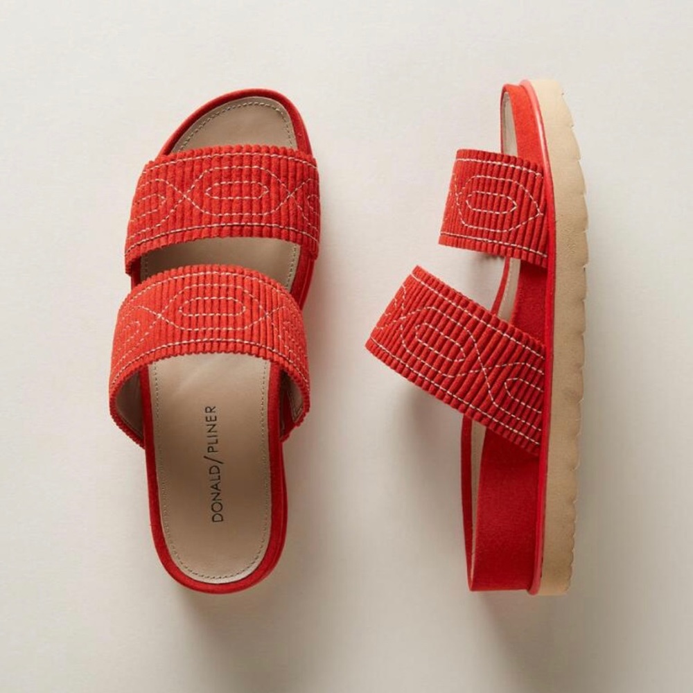 🆕 DONALD J PLINER | Women Red Cait Slide Sandals